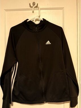 Adidas Black Full-Zip Jacket with White Logo
